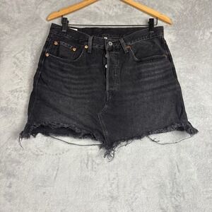 Levi's Deconstructed Mini Skirt Raw Hem‎ Women's Size 30 Chewed Minimal Festival